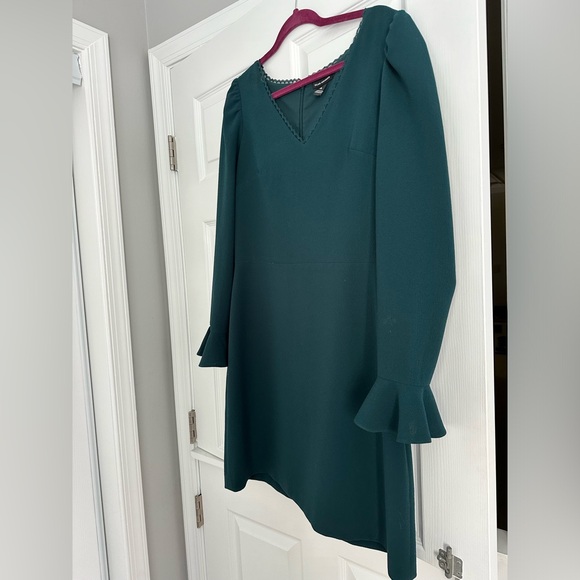 Club Monaco Mariney Mini Dress In Hunter Green Sz 10 - Picture 4 of 10
